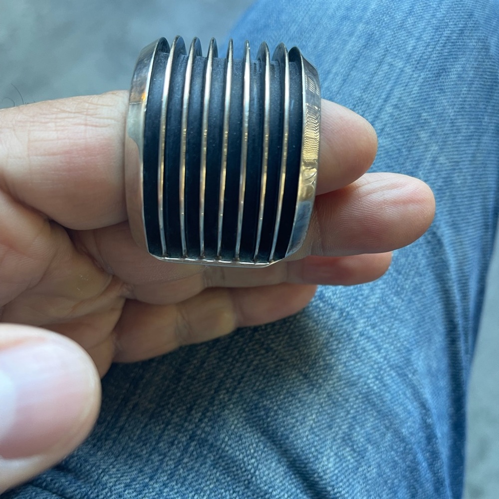 Solid Silver Wide Cuff Bracelet - image 6